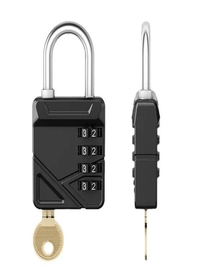 SOLDTRUE 2-in-1 Padlock with Key & 4-Digit Combination | Heavy Duty Metal Security Lock with Resettable Code Wheel | Dual Unlock Lock for Gym Locker, Luggage, Storage & Travel (Black) - Image 2